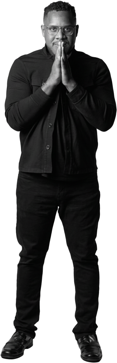 Chandler S. Bailey with hands folded in prayer